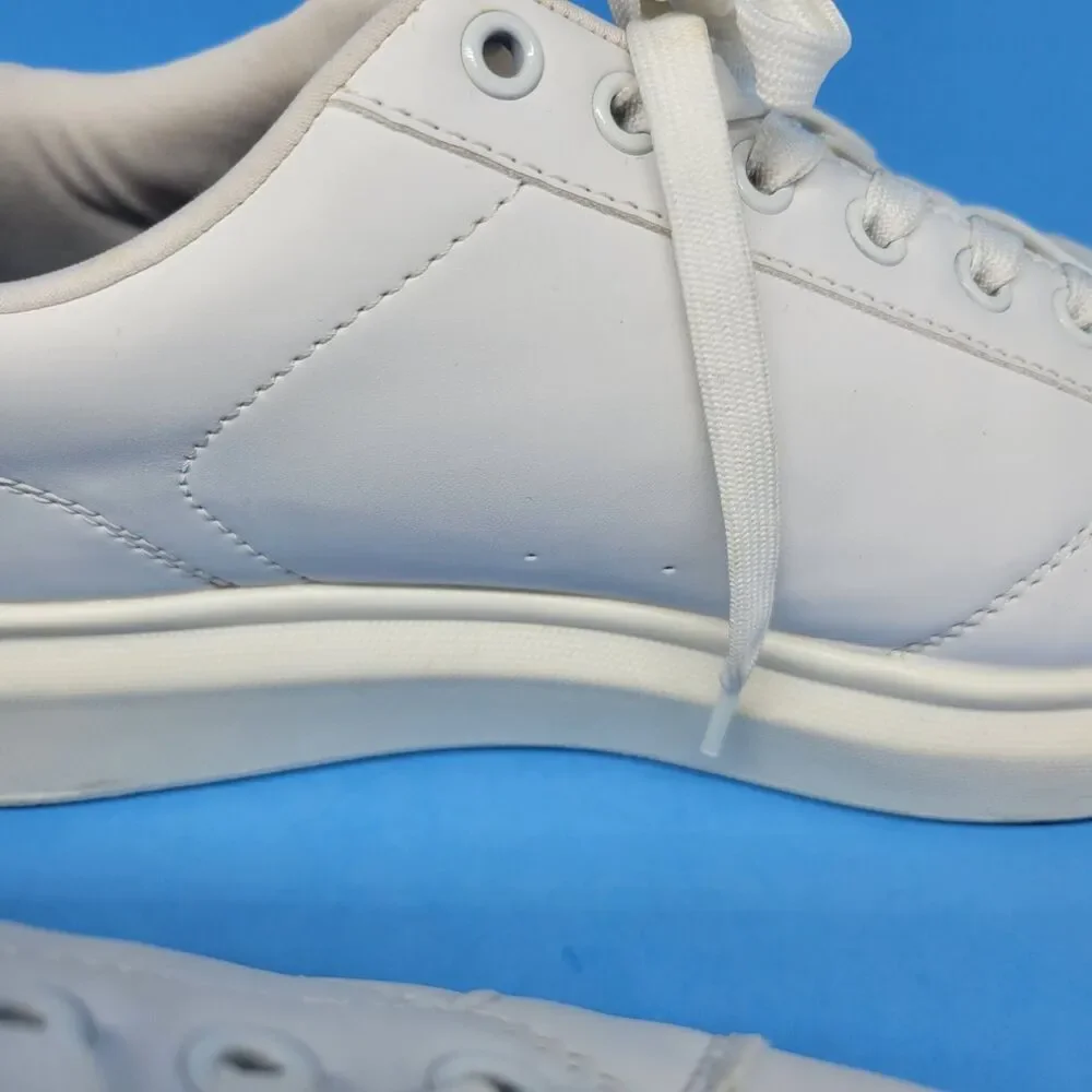 Pull & Bear White Leather Sport Trainer Men's Sz 10 EUR 43 Pre-Owned Sneaker